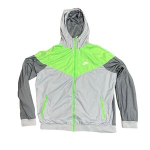 Nike Windbreaker Windrunner Jacket Nylon Gray Green Neon XL